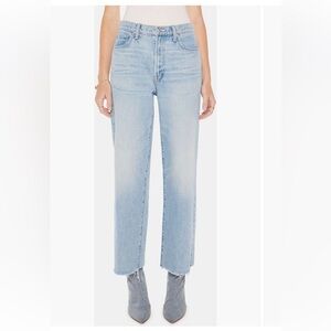 Mother Rambler Raw Hem Ankle Straight Leg Jeans In I'm With The Band US 28 Blue